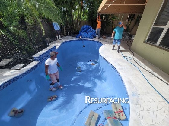 PoolsFinishingInc - In the Process of the Pool Resurfacing