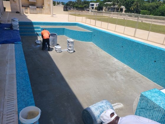 Pool Resurfacing - Florida Stucco GEM Azure Blue - Progress